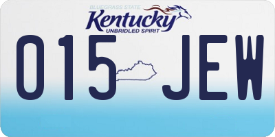 KY license plate 015JEW