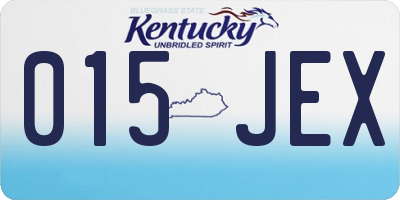 KY license plate 015JEX