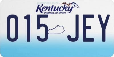 KY license plate 015JEY