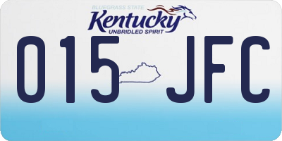 KY license plate 015JFC