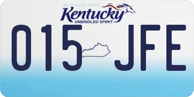 KY license plate 015JFE