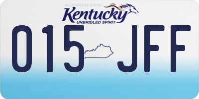 KY license plate 015JFF