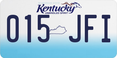 KY license plate 015JFI