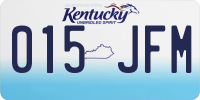 KY license plate 015JFM