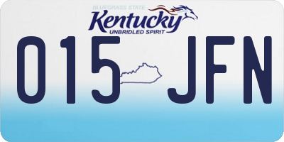 KY license plate 015JFN