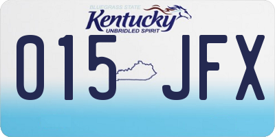KY license plate 015JFX
