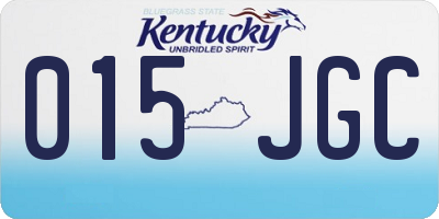KY license plate 015JGC