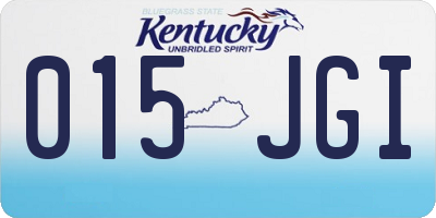 KY license plate 015JGI