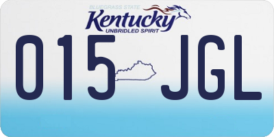 KY license plate 015JGL