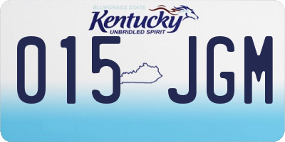 KY license plate 015JGM