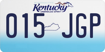 KY license plate 015JGP