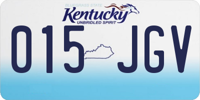 KY license plate 015JGV