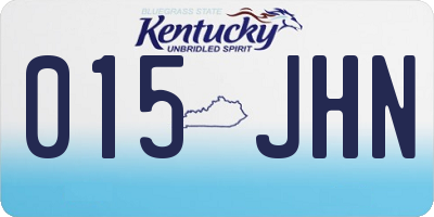 KY license plate 015JHN