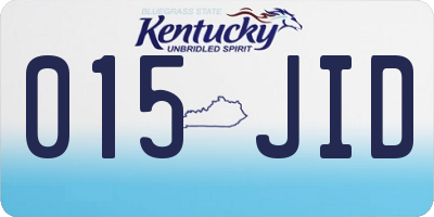 KY license plate 015JID