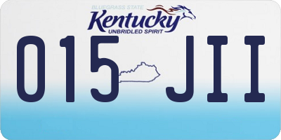 KY license plate 015JII
