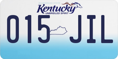 KY license plate 015JIL