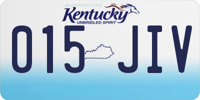 KY license plate 015JIV