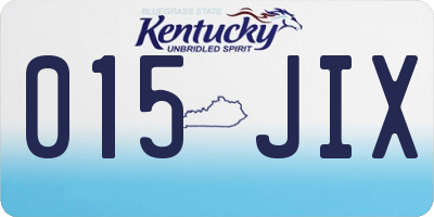 KY license plate 015JIX