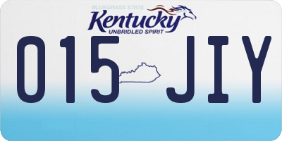 KY license plate 015JIY
