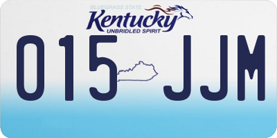 KY license plate 015JJM