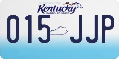 KY license plate 015JJP