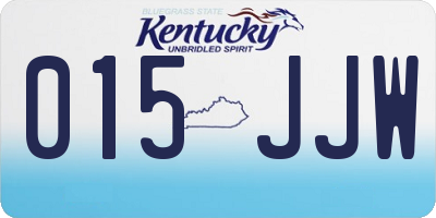 KY license plate 015JJW