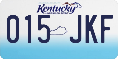 KY license plate 015JKF