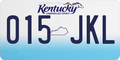 KY license plate 015JKL