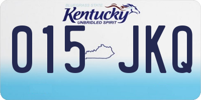 KY license plate 015JKQ