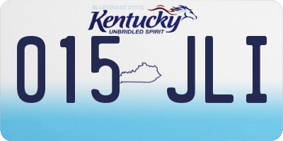 KY license plate 015JLI