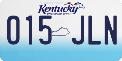KY license plate 015JLN