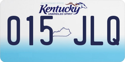 KY license plate 015JLQ
