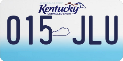 KY license plate 015JLU