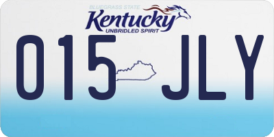 KY license plate 015JLY