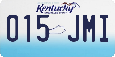 KY license plate 015JMI