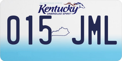 KY license plate 015JML