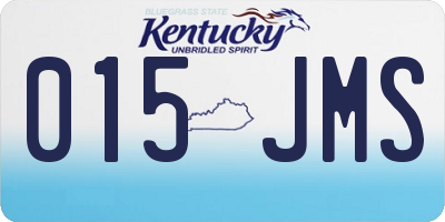 KY license plate 015JMS