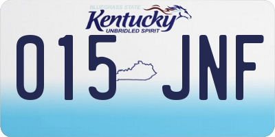KY license plate 015JNF