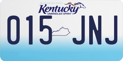 KY license plate 015JNJ