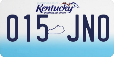 KY license plate 015JNO