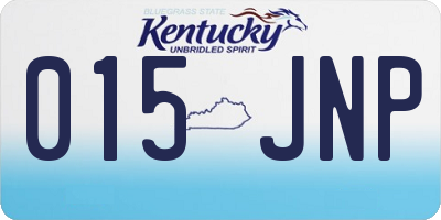 KY license plate 015JNP
