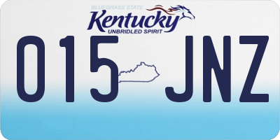 KY license plate 015JNZ