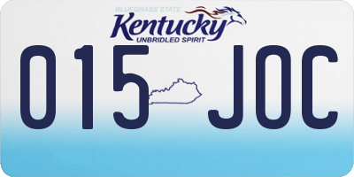 KY license plate 015JOC
