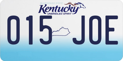 KY license plate 015JOE