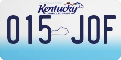 KY license plate 015JOF