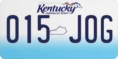 KY license plate 015JOG