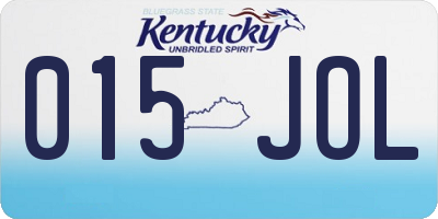 KY license plate 015JOL