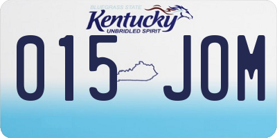 KY license plate 015JOM