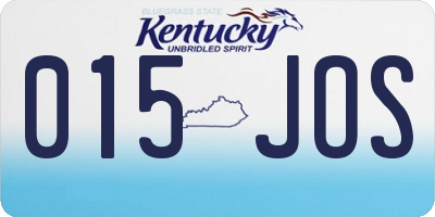 KY license plate 015JOS