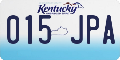 KY license plate 015JPA